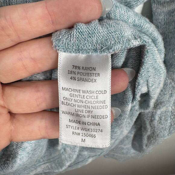 Market & Spruce Top Women M Blue White Stripe Light Weight Beach Coastal Hood - Picture 4 of 7